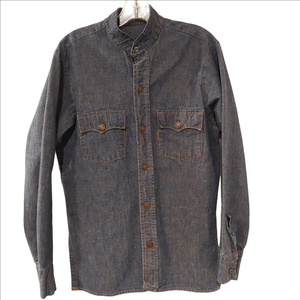 Vintage 1970s Levi’s Big E Denim Shirt Orange Tab Size M Made in USA
